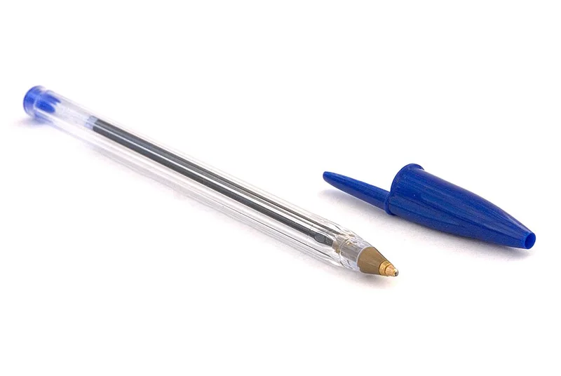 Ballpoint pen with a clear barrel